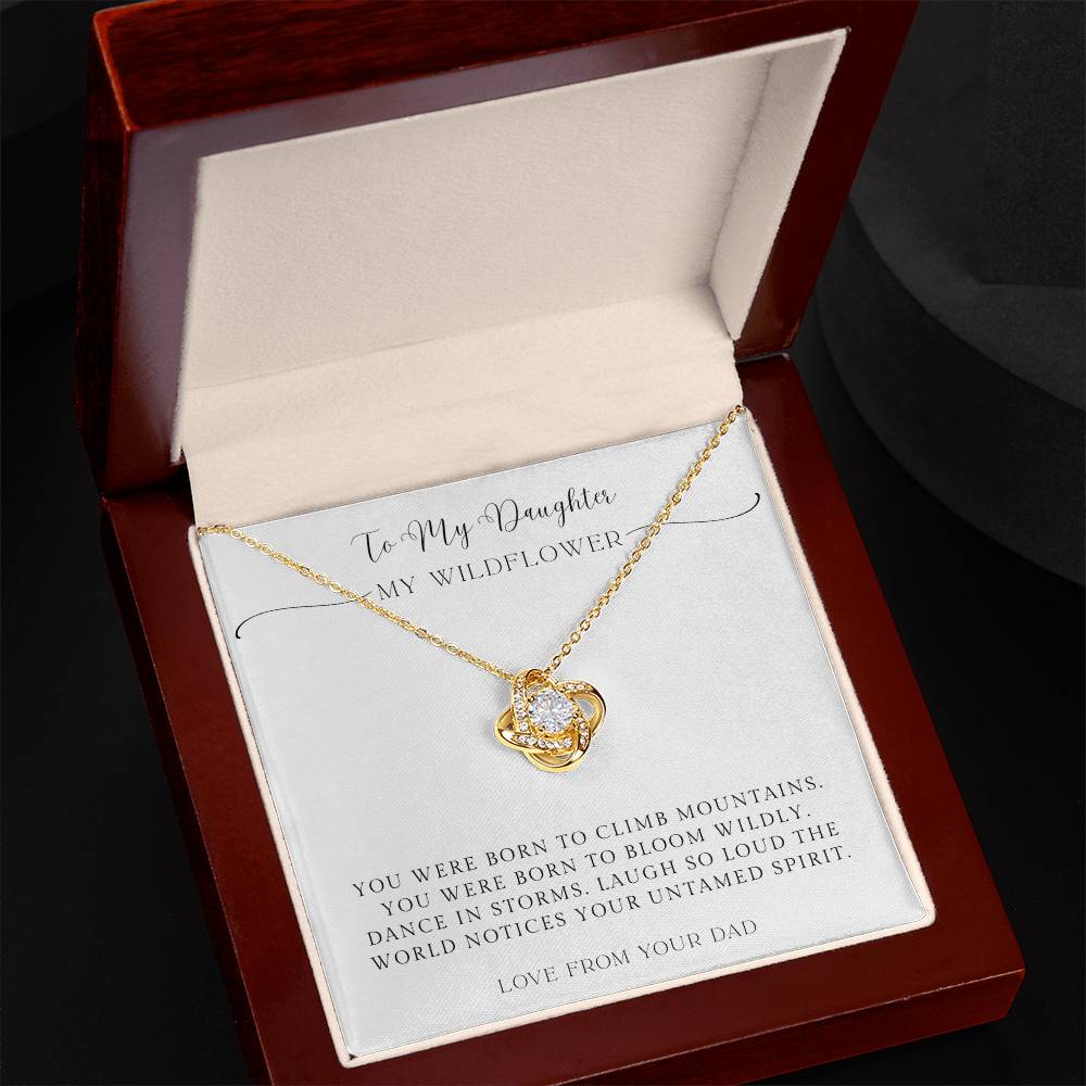 To My Daughter – Brave, Strong, and Loved Necklace from Dad