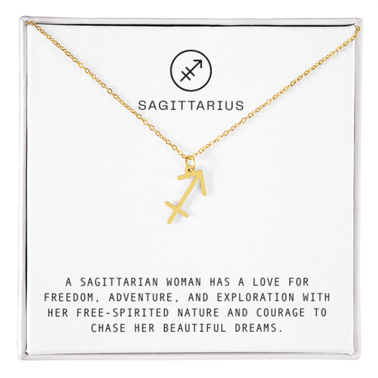 SAGITTARIUS WOMAN ZODIAC NECKLACE WITH MESSAGE CARD