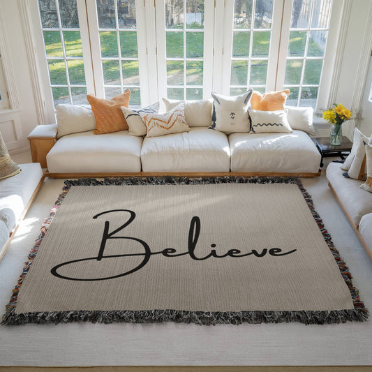 BELIEVE woven blanket