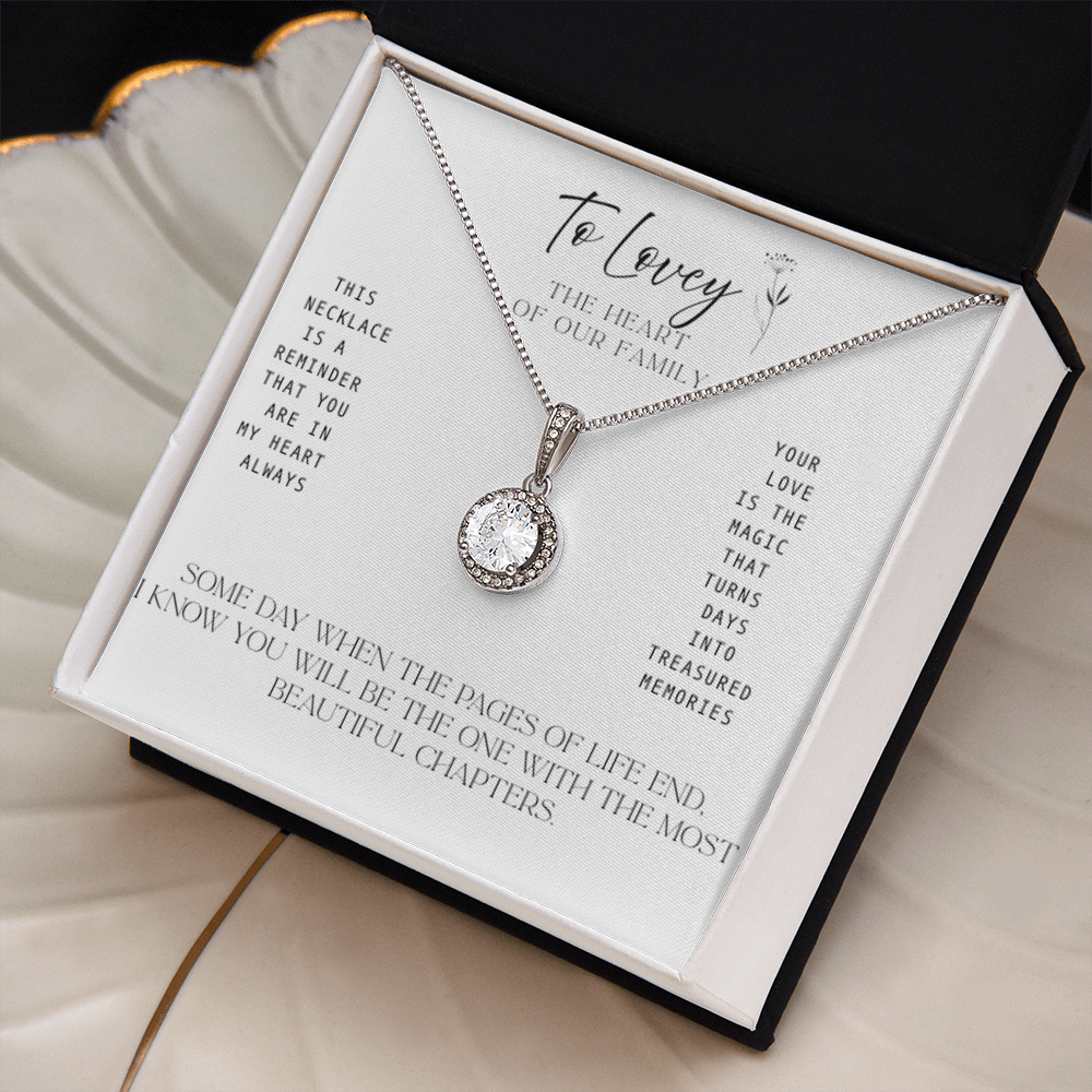 To Lovey – The Heart of our Family -   Necklace with Treasured Memories Message Card