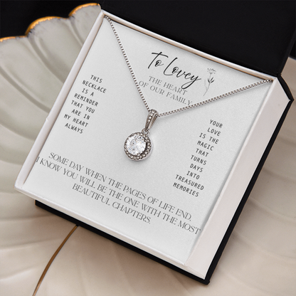 To Lovey – The Heart of our Family -   Necklace with Treasured Memories Message Card