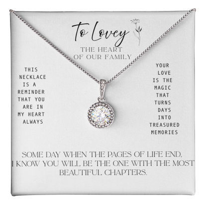 To Lovey – The Heart of our Family -   Necklace with Treasured Memories Message Card