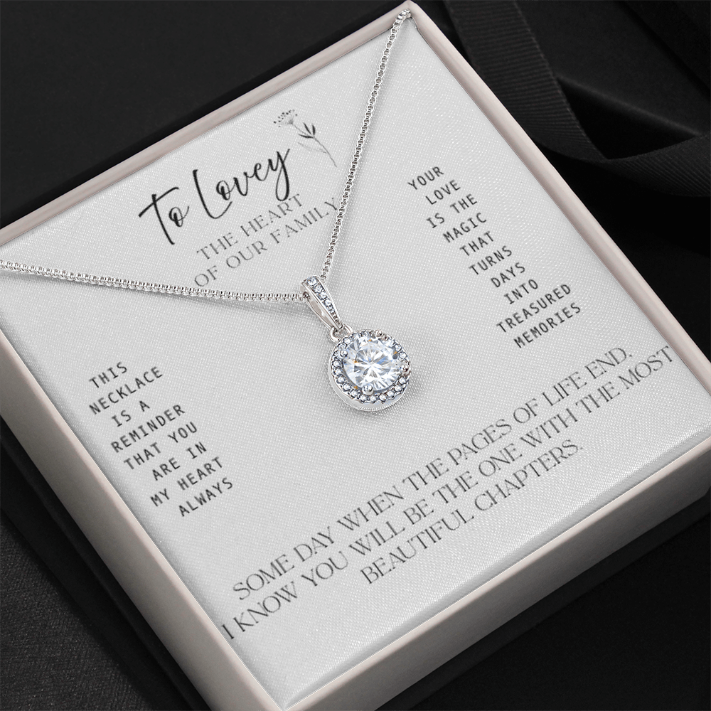 To Lovey – The Heart of our Family -   Necklace with Treasured Memories Message Card