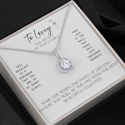 To Lovey – The Heart of our Family -   Necklace with Treasured Memories Message Card