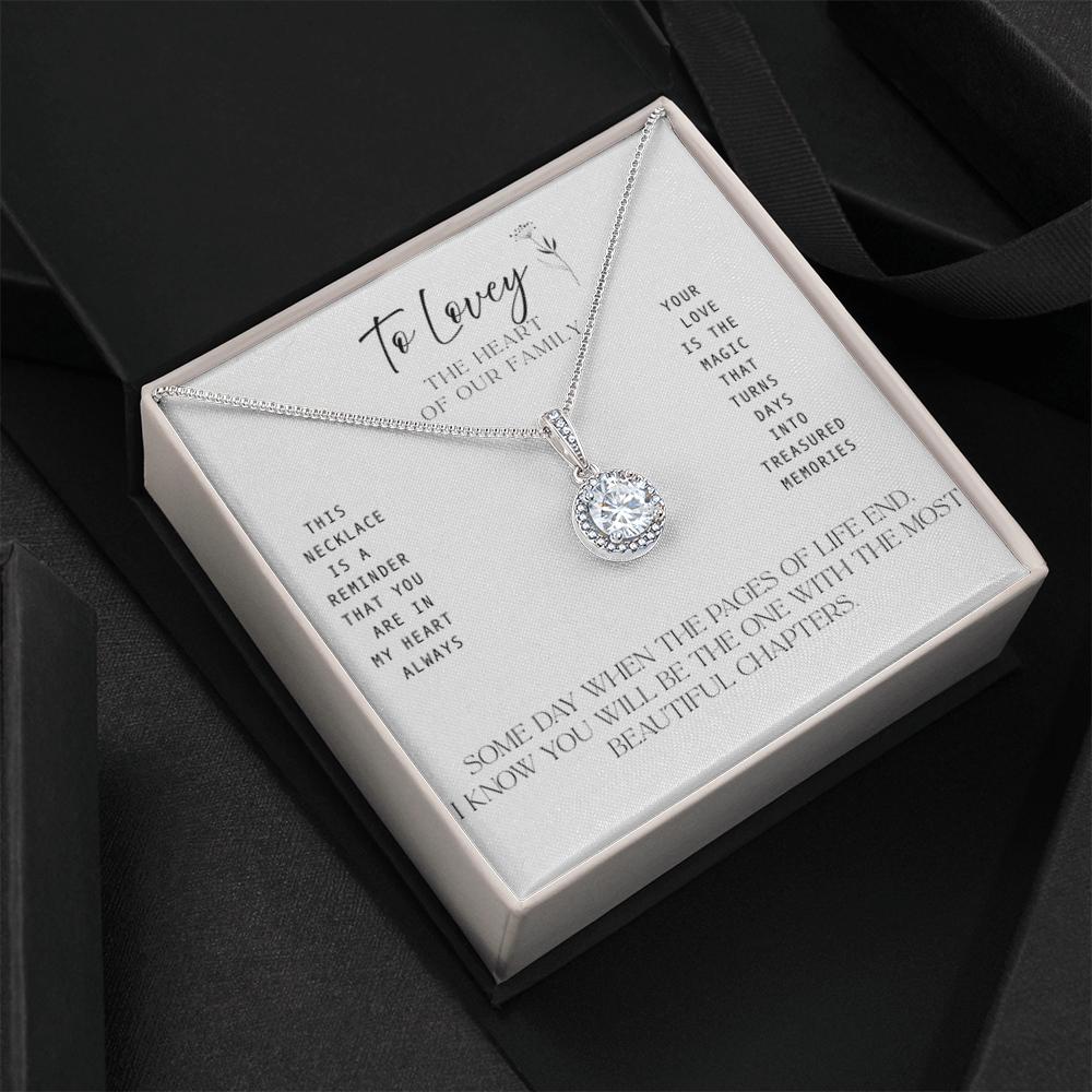 To Lovey – The Heart of our Family -   Necklace with Treasured Memories Message Card