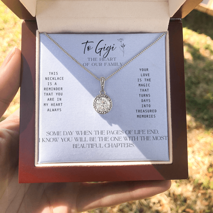 To Gigi – The Heart of our Family -   Necklace with Treasured Memories Message Card