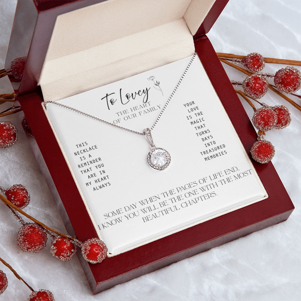 To Lovey – The Heart of our Family -   Necklace with Treasured Memories Message Card