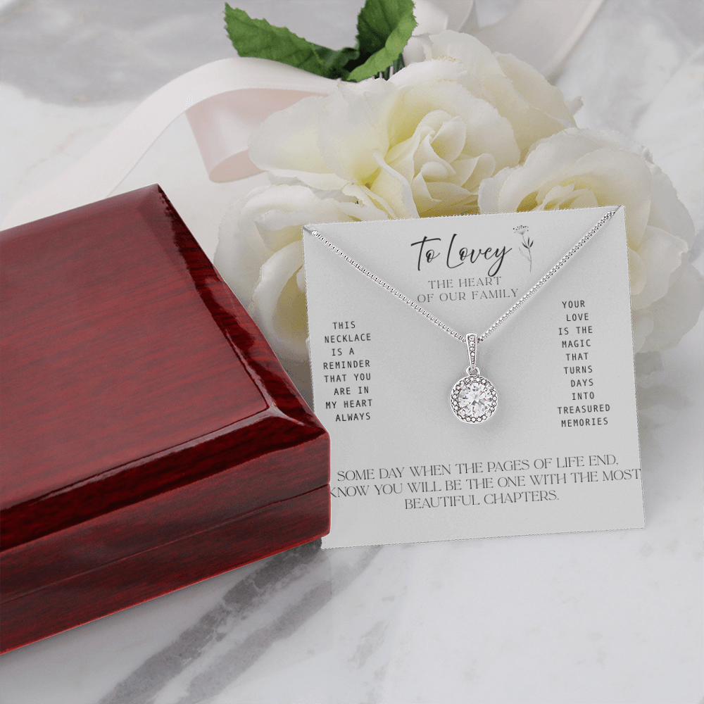 To Lovey – The Heart of our Family -   Necklace with Treasured Memories Message Card