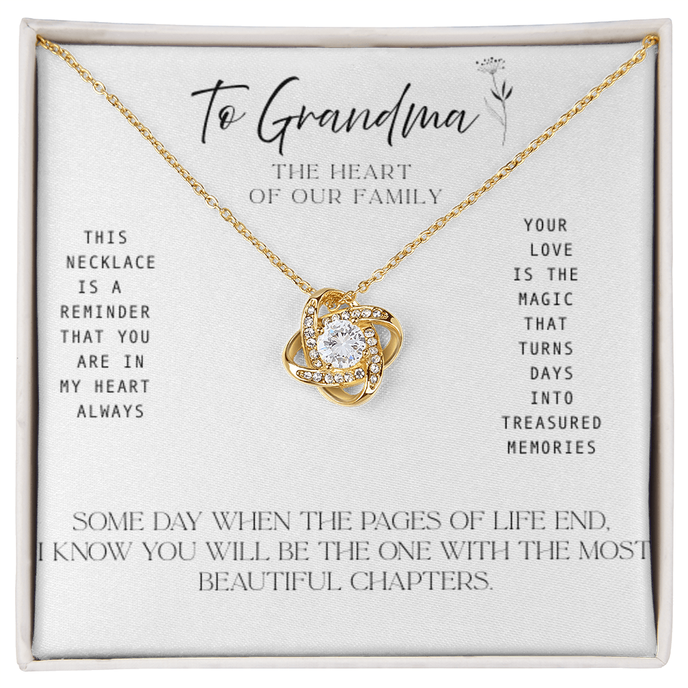 To Grandma – Necklace with Treasured Memories Message Card