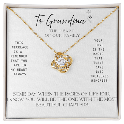 To Grandma – Necklace with Treasured Memories Message Card