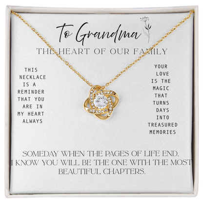 To Grandma – The Heart of Our Family Necklace Gift