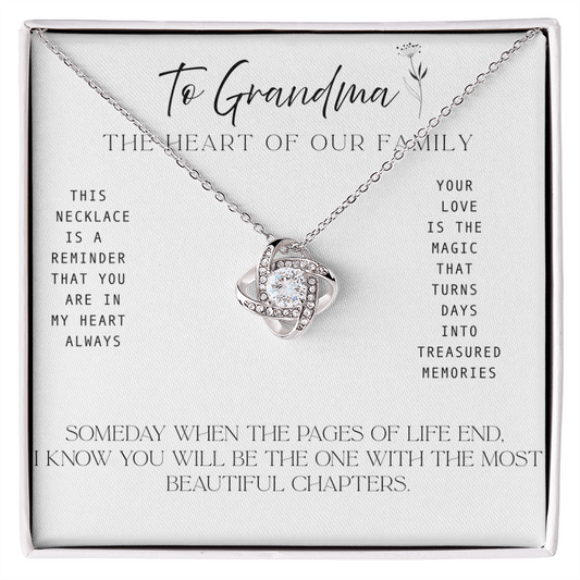 To Grandma – The Heart of Our Family Necklace Gift