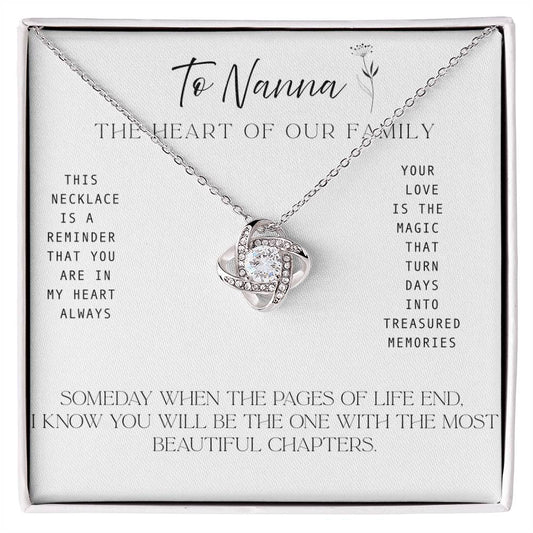 To Nanna – Necklace with Treasured Memories Message Card