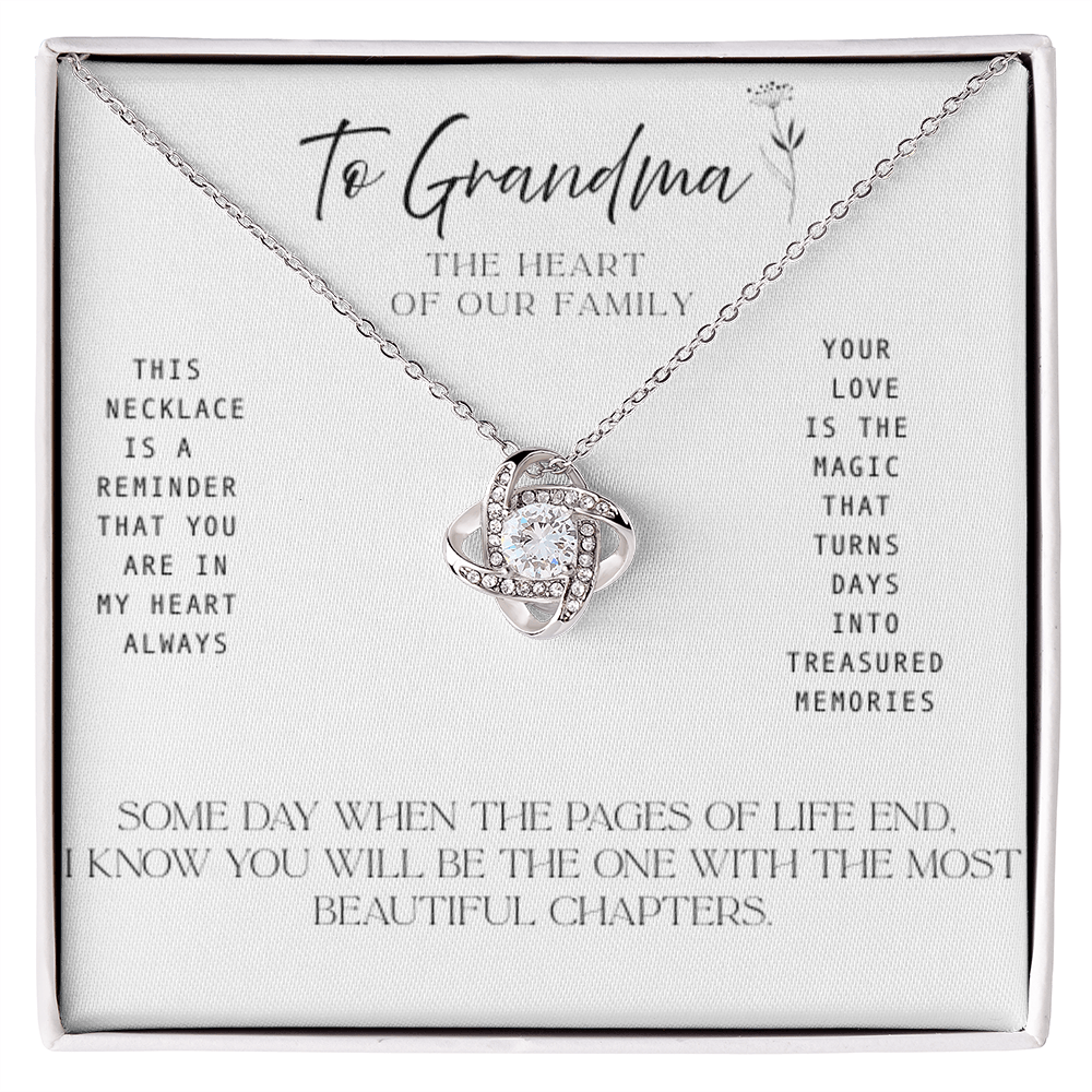 To Grandma – Necklace with Treasured Memories Message Card