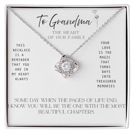 To Grandma – Necklace with Treasured Memories Message Card