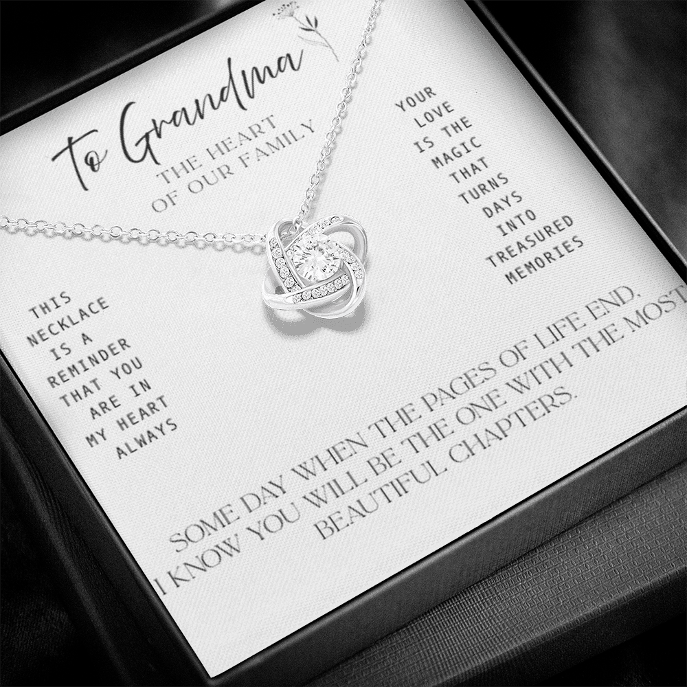 To Grandma – Necklace with Treasured Memories Message Card