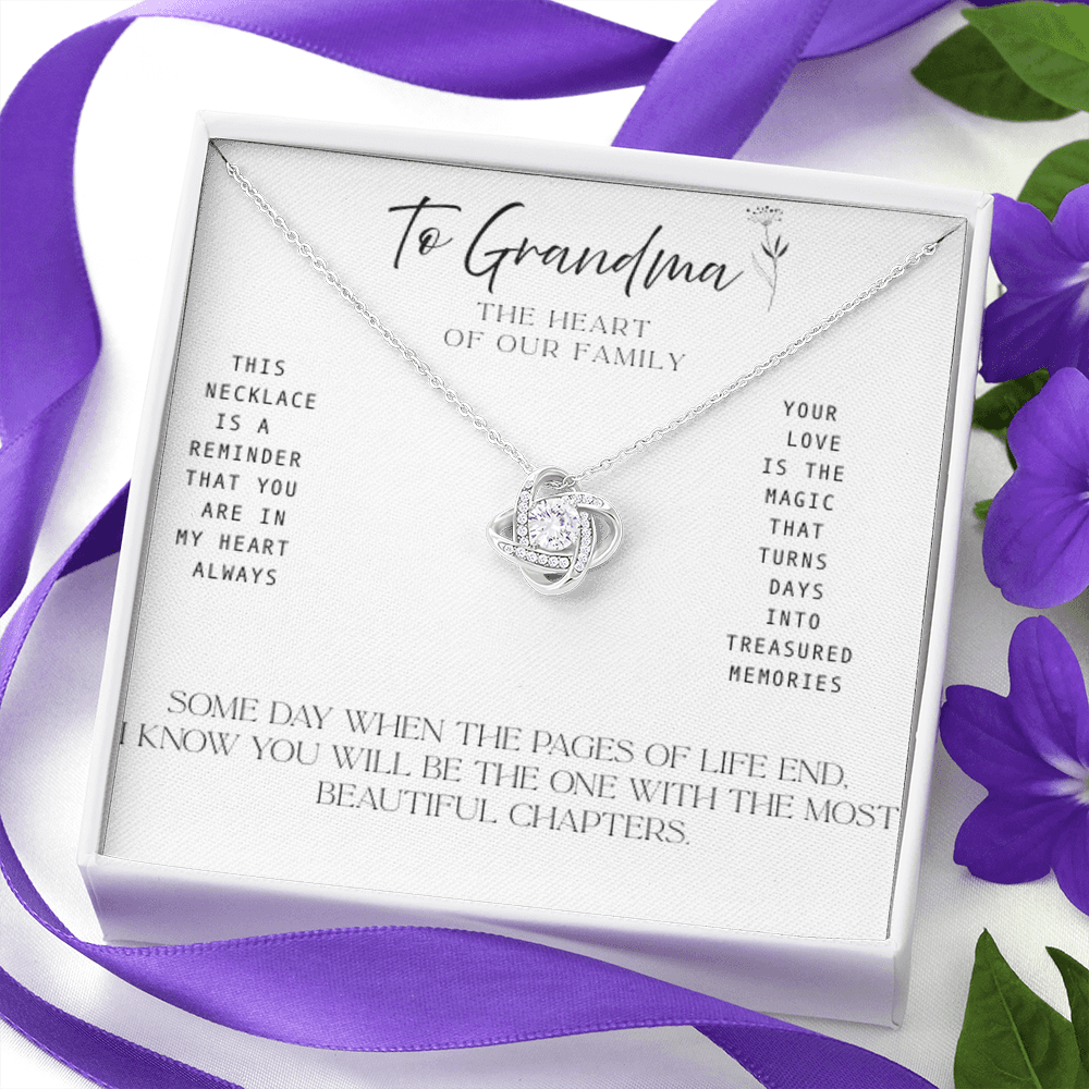 To Grandma – Necklace with Treasured Memories Message Card