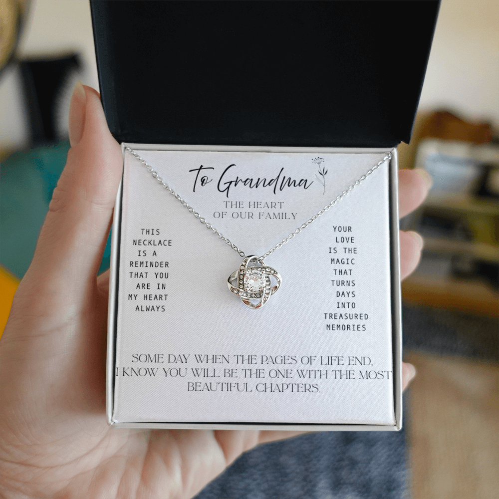To Grandma – Necklace with Treasured Memories Message Card