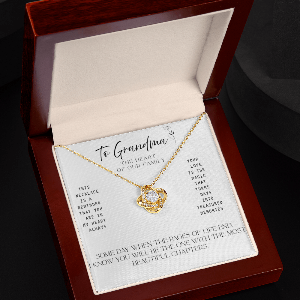 To Grandma – Necklace with Treasured Memories Message Card