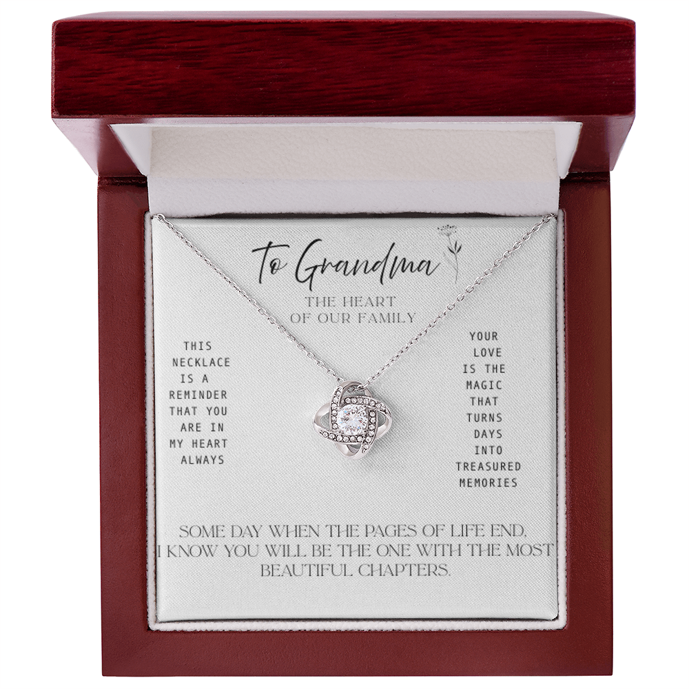 To Grandma – Necklace with Treasured Memories Message Card