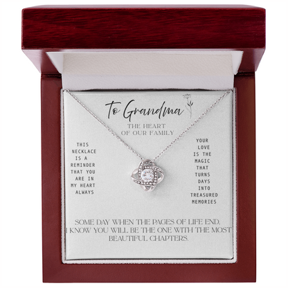 To Grandma – Necklace with Treasured Memories Message Card