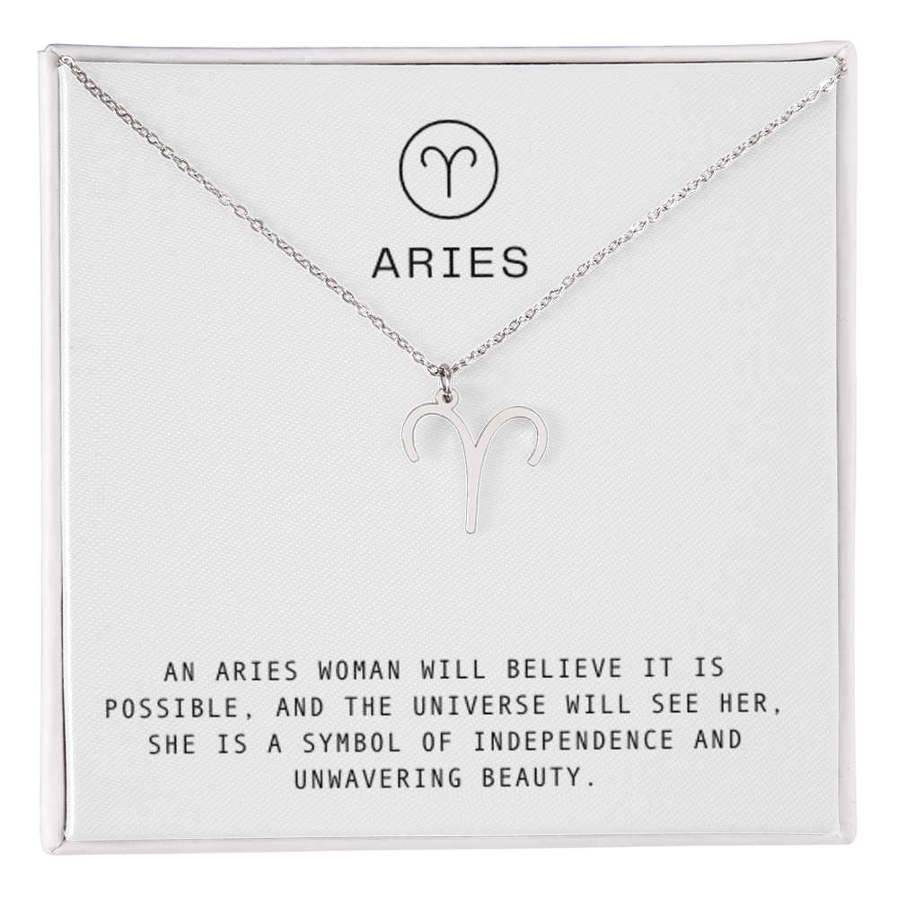 ARIES WOMAN ZODIAC NECKLACE WITH MESSAGE CARD