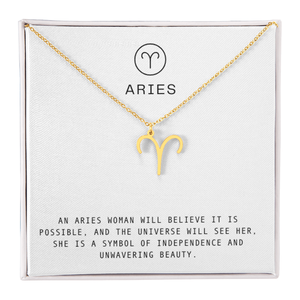 ARIES WOMAN ZODIAC NECKLACE WITH MESSAGE CARD