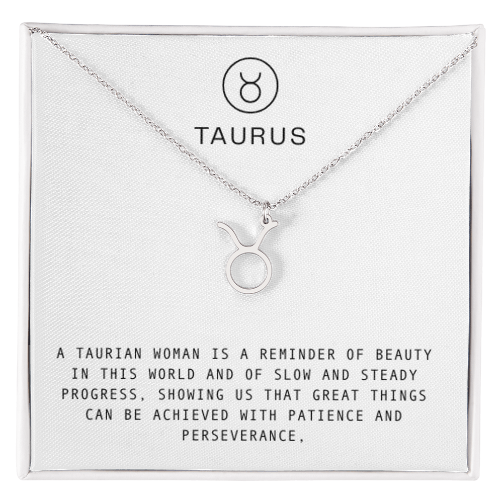 TAURUS WOMAN ZODIAC NECKLACE WITH MESSAGE CARD