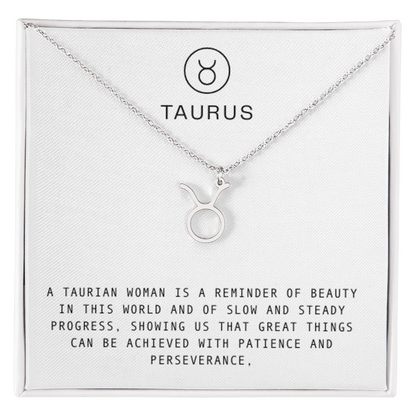 TAURUS WOMAN ZODIAC NECKLACE WITH MESSAGE CARD
