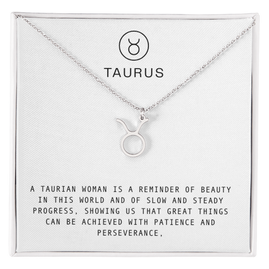 TAURUS WOMAN ZODIAC NECKLACE WITH MESSAGE CARD