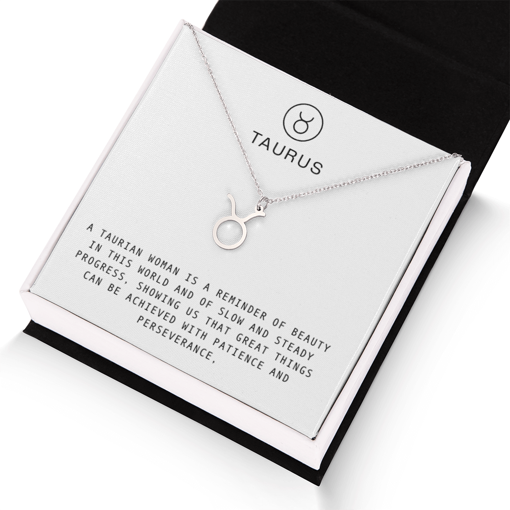 TAURUS WOMAN ZODIAC NECKLACE WITH MESSAGE CARD