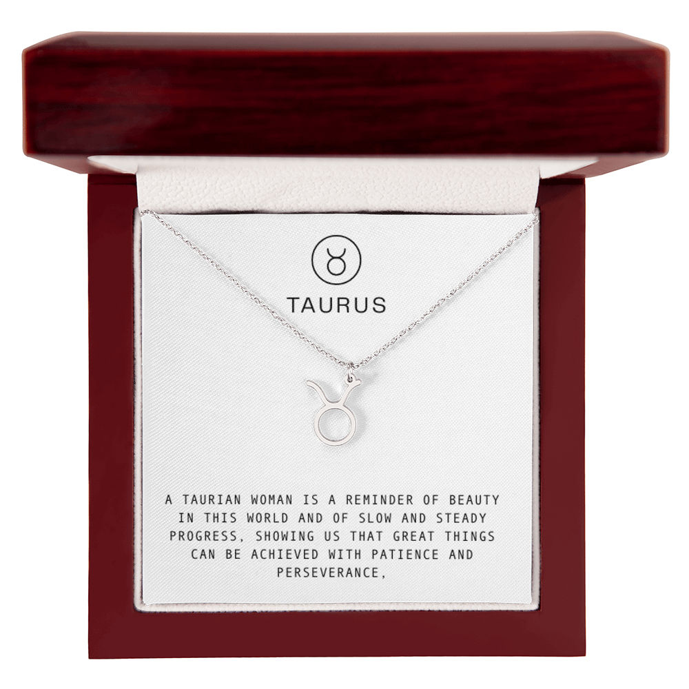 TAURUS WOMAN ZODIAC NECKLACE WITH MESSAGE CARD
