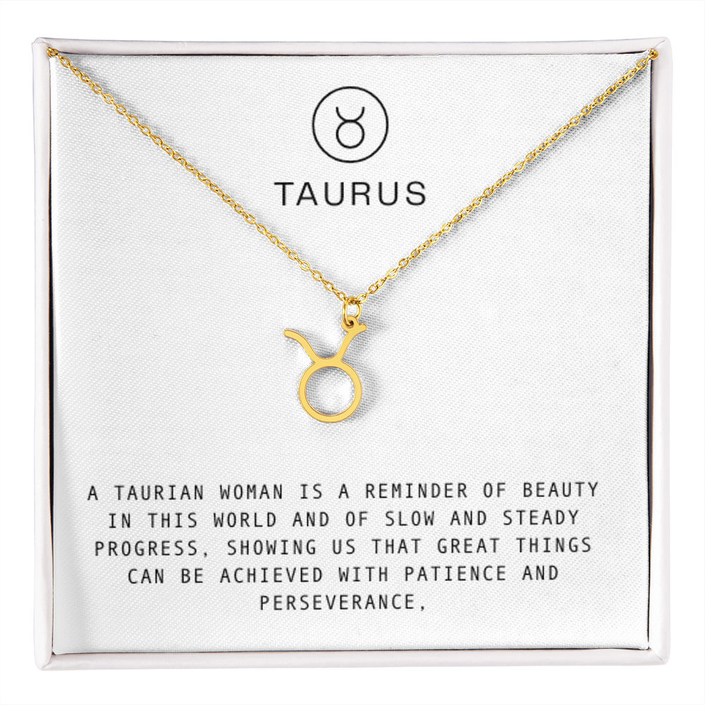 TAURUS WOMAN ZODIAC NECKLACE WITH MESSAGE CARD
