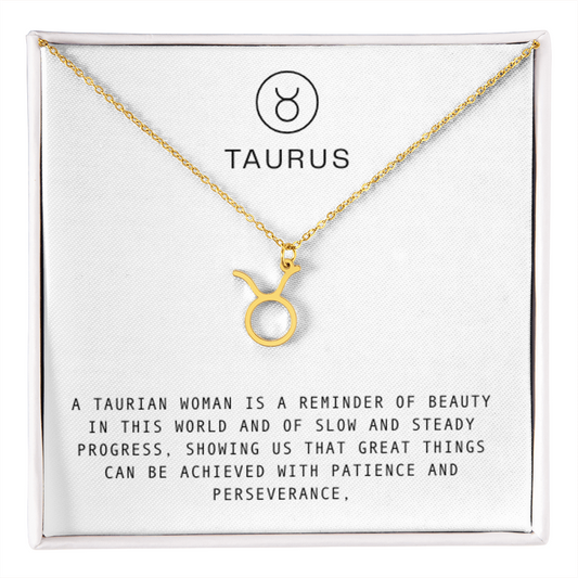 TAURUS WOMAN ZODIAC NECKLACE WITH MESSAGE CARD