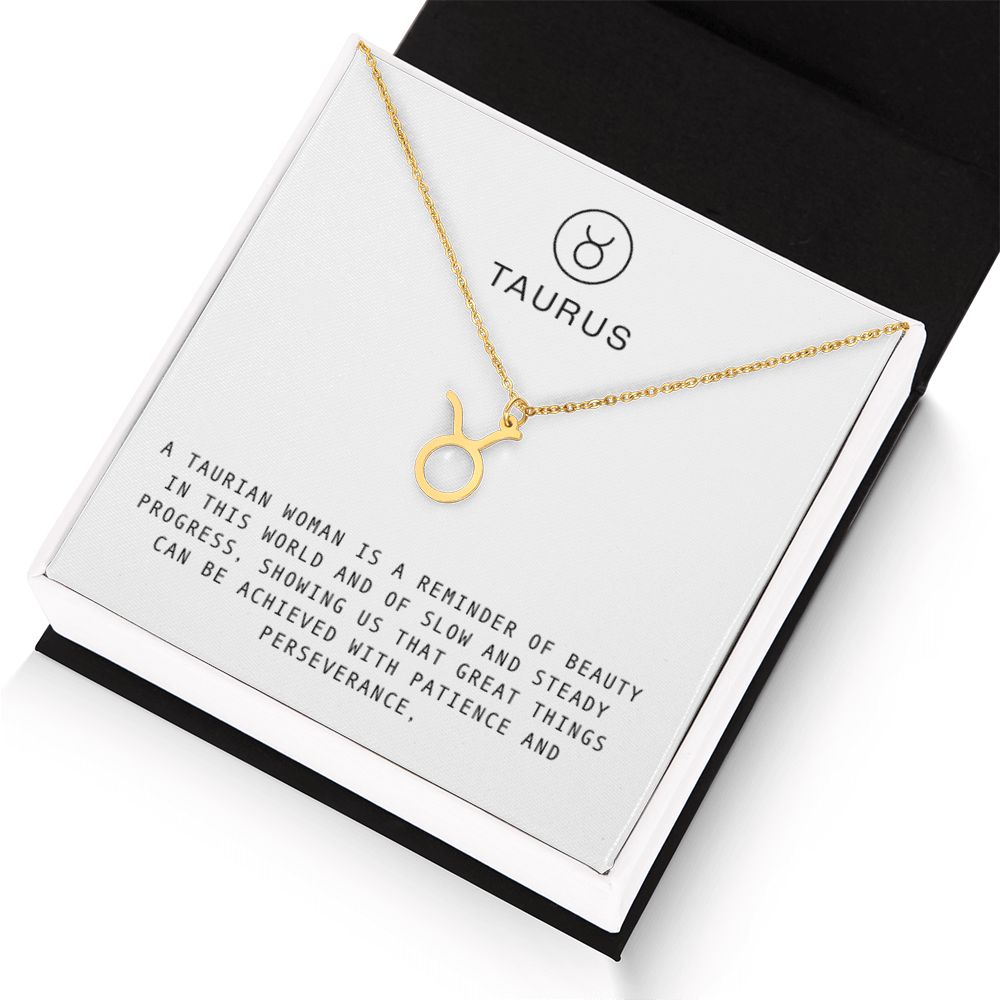 TAURUS WOMAN ZODIAC NECKLACE WITH MESSAGE CARD