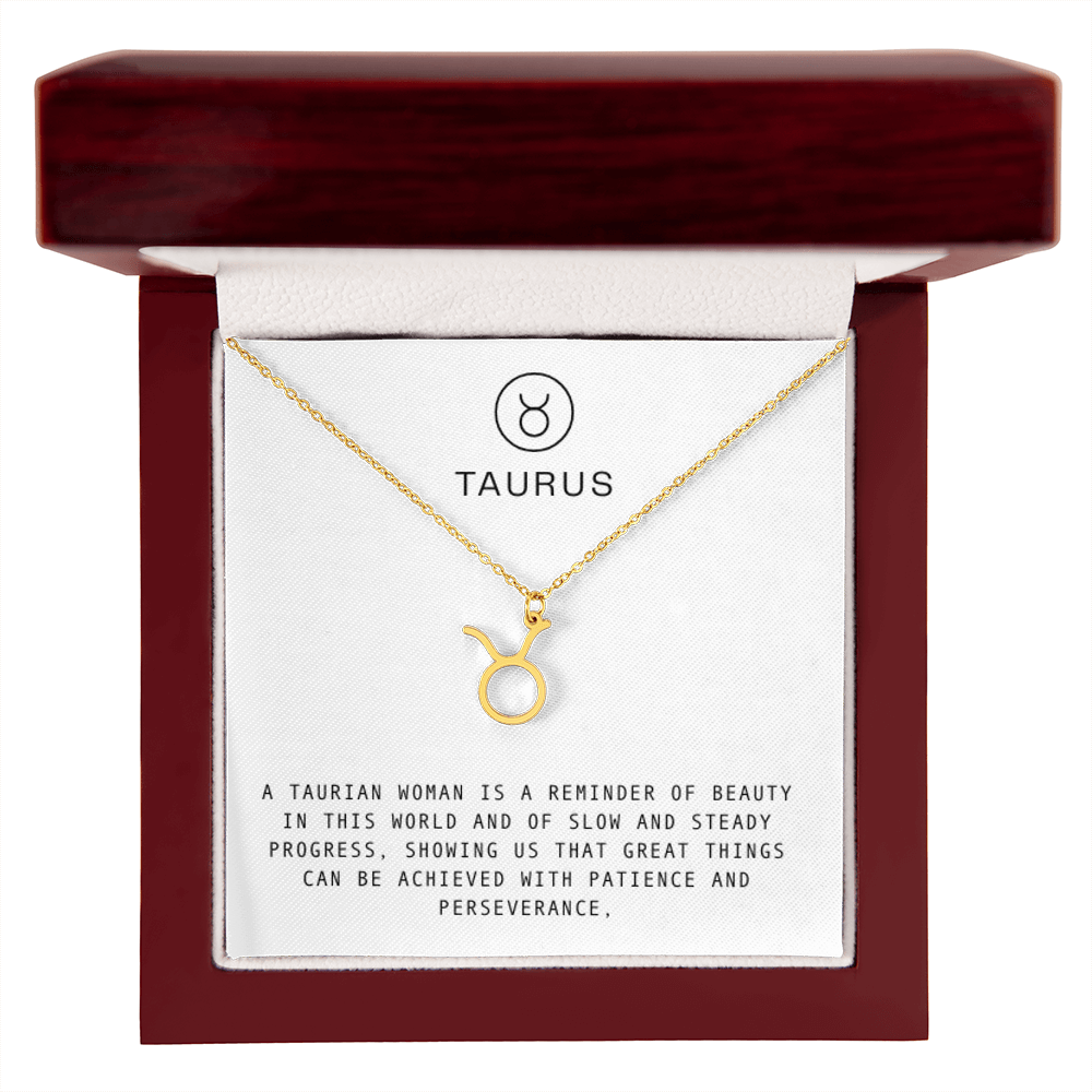 TAURUS WOMAN ZODIAC NECKLACE WITH MESSAGE CARD