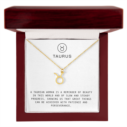 TAURUS WOMAN ZODIAC NECKLACE WITH MESSAGE CARD