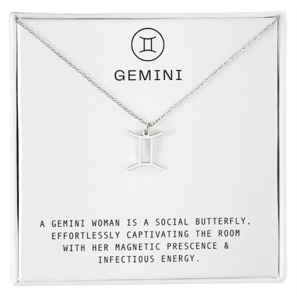 GEMINI WOMAN ZODIAC NECKLACE WITH MESSAGE CARD