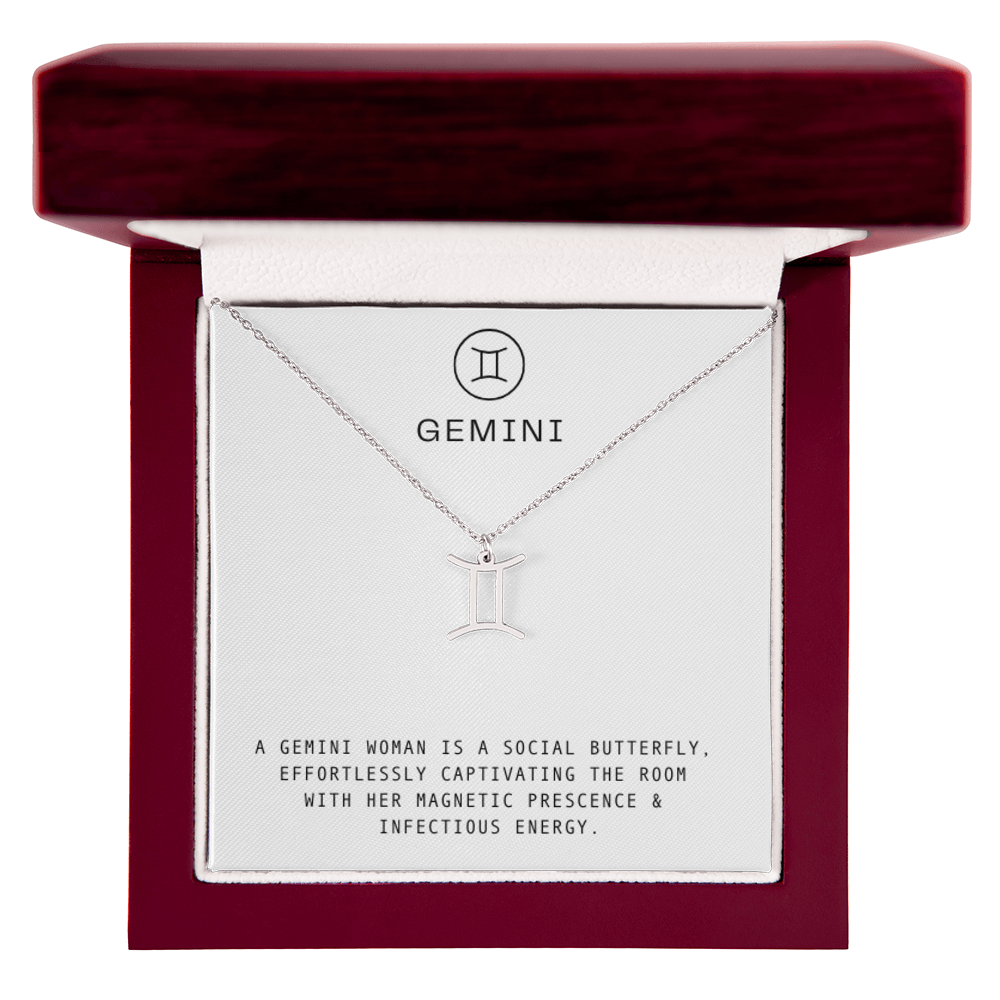 GEMINI WOMAN ZODIAC NECKLACE WITH MESSAGE CARD