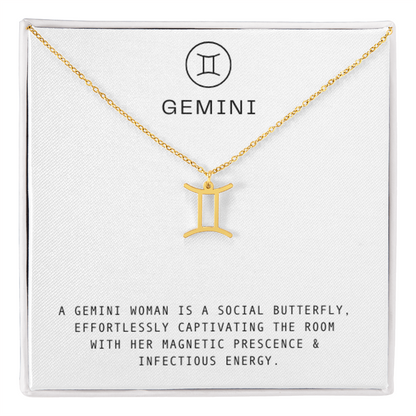 GEMINI WOMAN ZODIAC NECKLACE WITH MESSAGE CARD