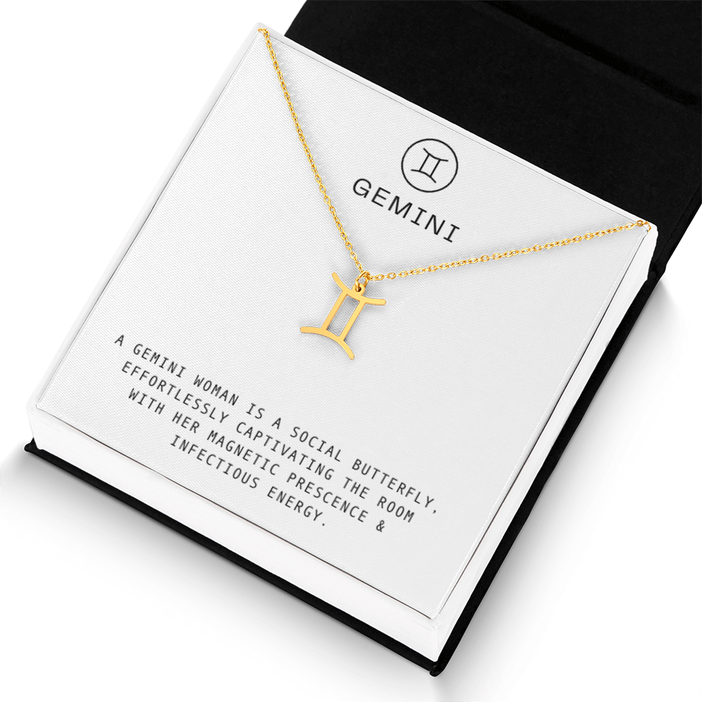 GEMINI WOMAN ZODIAC NECKLACE WITH MESSAGE CARD
