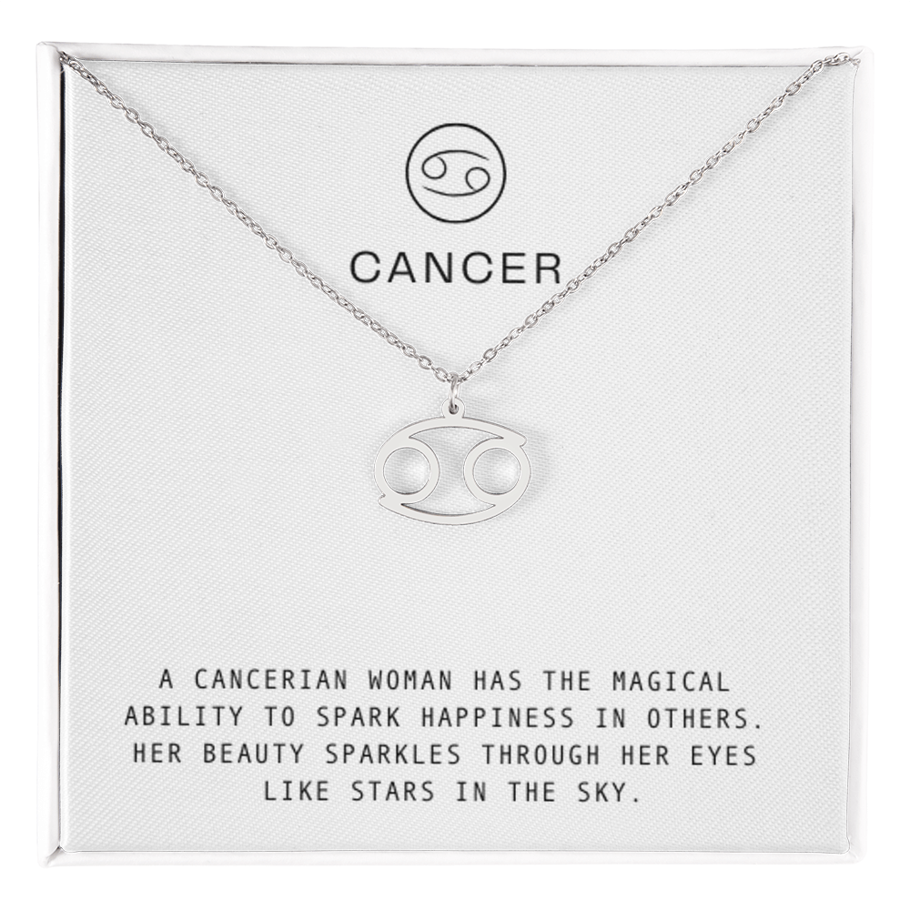 CANCERIAN WOMAN ZODIAC NECKLACE WITH MESSAGE CARD
