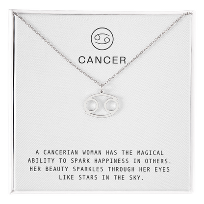 CANCERIAN WOMAN ZODIAC NECKLACE WITH MESSAGE CARD