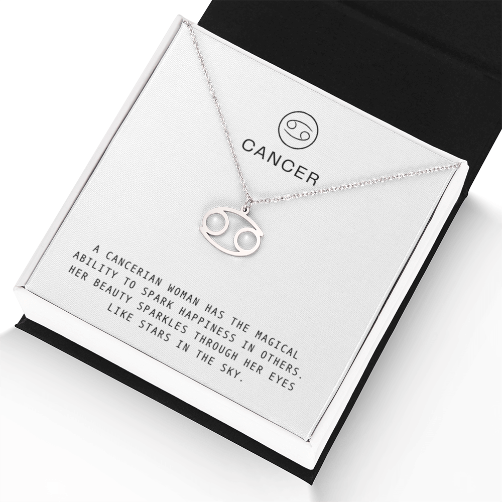 CANCERIAN WOMAN ZODIAC NECKLACE WITH MESSAGE CARD