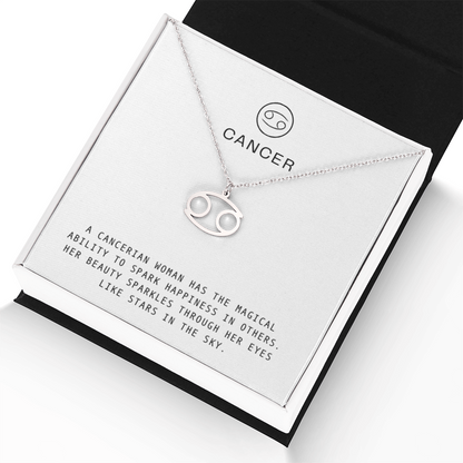 CANCERIAN WOMAN ZODIAC NECKLACE WITH MESSAGE CARD