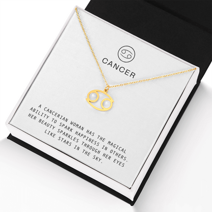 CANCERIAN WOMAN ZODIAC NECKLACE WITH MESSAGE CARD