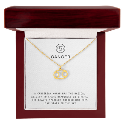 CANCERIAN WOMAN ZODIAC NECKLACE WITH MESSAGE CARD