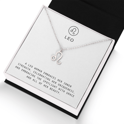LEO WOMAN ZODIAC NECKLACE WITH MESSAGE CARD