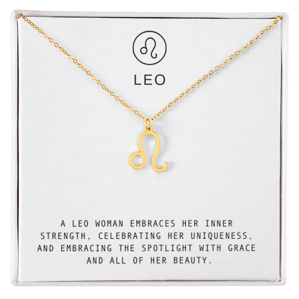 LEO WOMAN ZODIAC NECKLACE WITH MESSAGE CARD