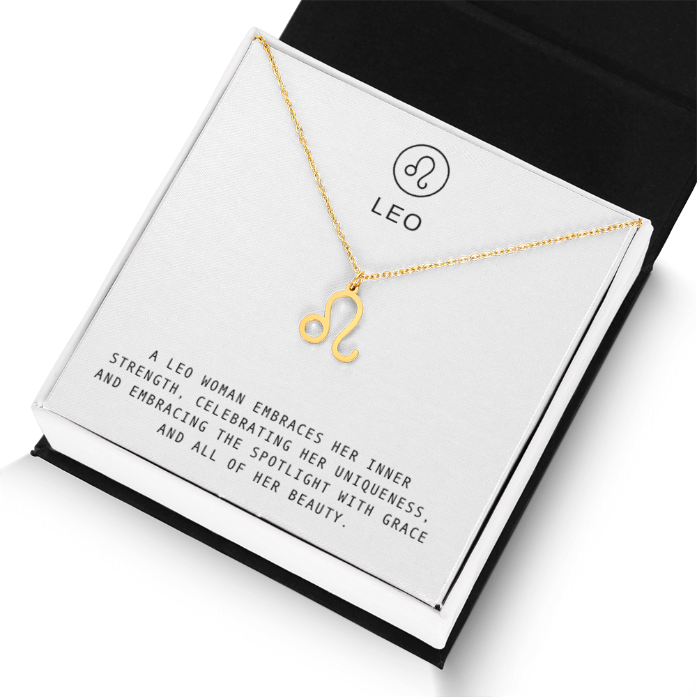 LEO WOMAN ZODIAC NECKLACE WITH MESSAGE CARD